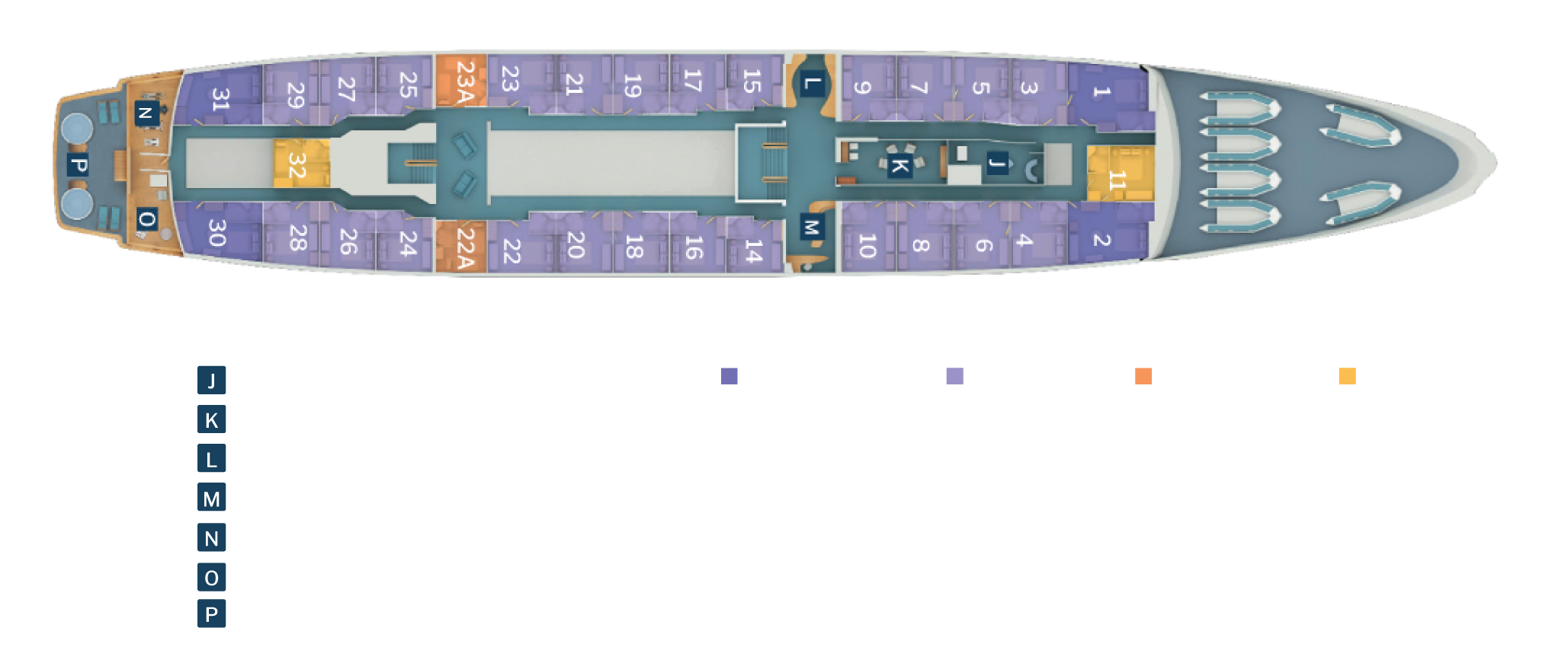 Galapagos Legend Deck Plan: Earth deck