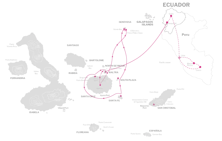 Galapagos Cruise and Macchu Picchu Itinerary