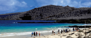 People at Cormorant Point in the Floreana Island