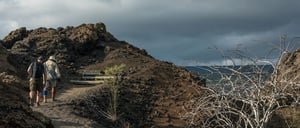 Tagus Cove - Isabela in the Galapagos Islands, tourist hiking with a experienced guide