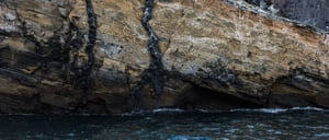 Vicente Roca Point in Isabella Island, view of the sea rocks