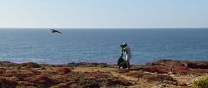 Pitt Point - San Cristobal in Galapagos Islands, view of a landscape with the sea, earth and sky