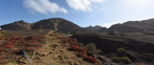 Pitt Point - San Cristobal in Galapagos Islands, view of a landscape with earth and sky