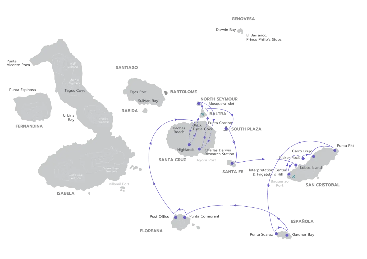 itinerary-east-south-coral-yachts-map