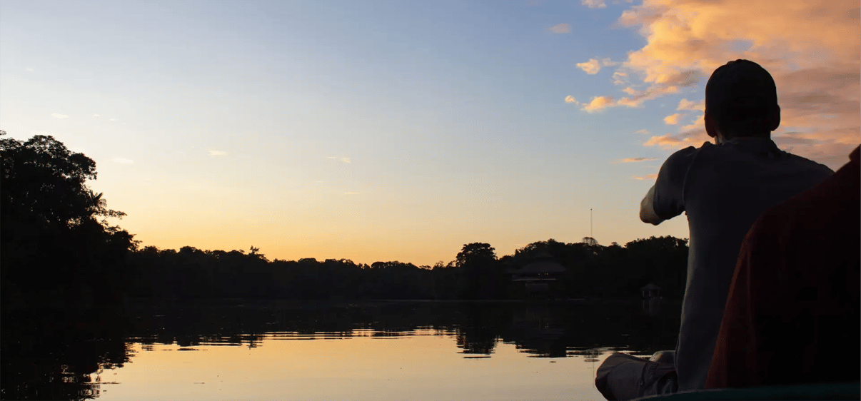 Canoe ride at sunrise in Ecuador’s Amazon