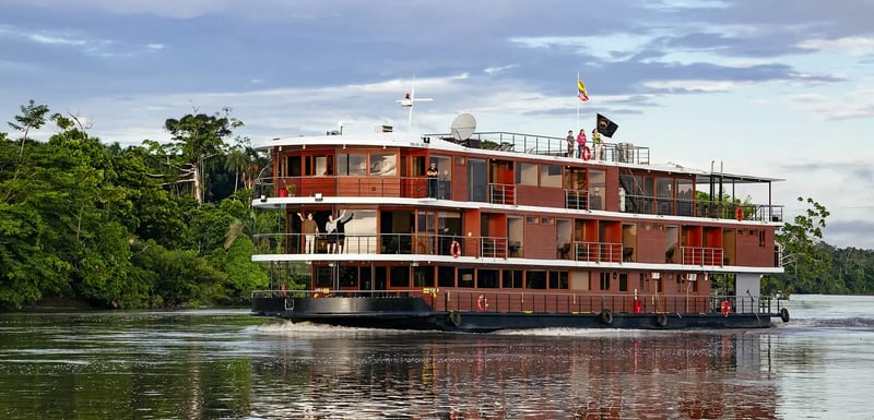 The Manatee Amazon Explorer cruising through Ecuador’s Amazon.