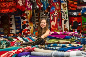 Otavalo Handcraft and a tourist